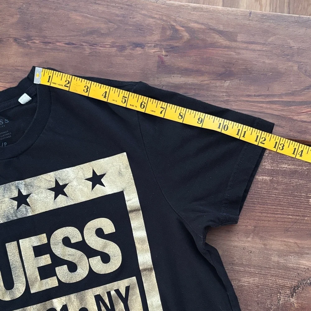 Guess Men's Black Short Sleeve Tee With Guess Logo On Chest Size S - Picture 7 of 7
